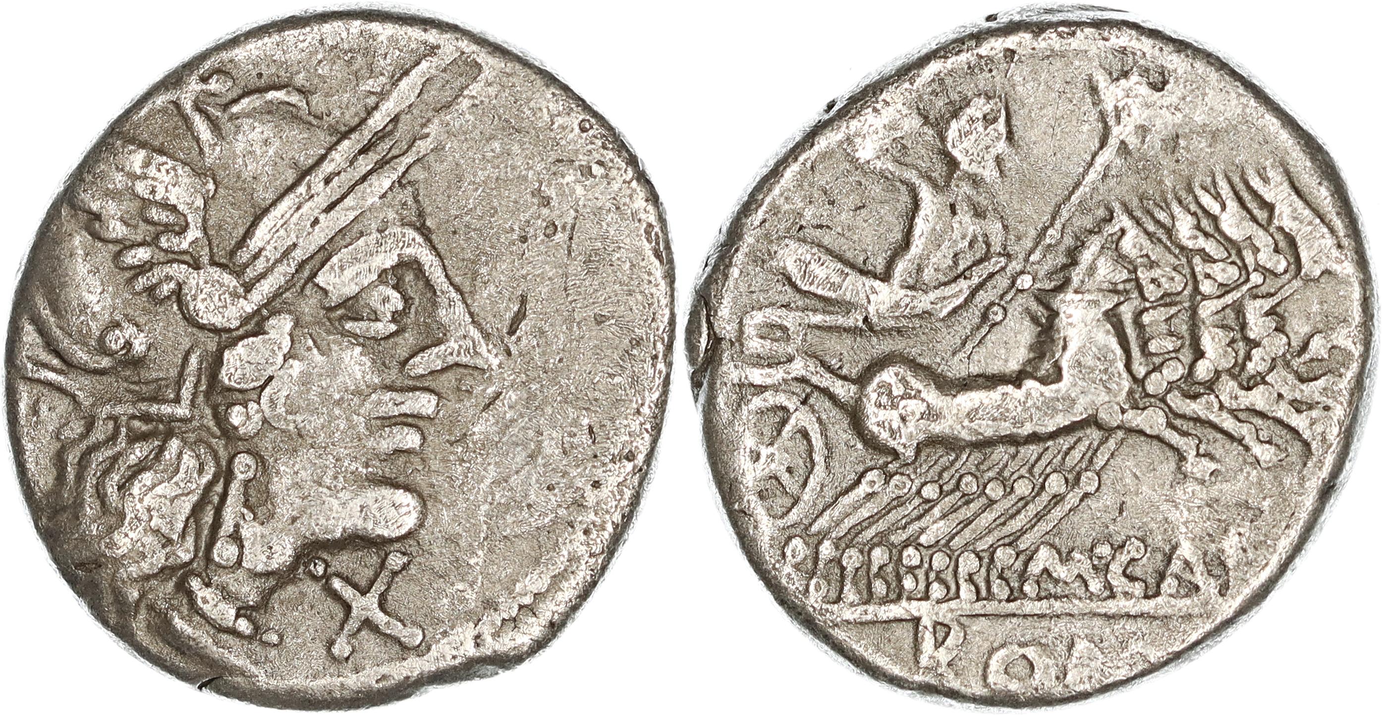 Roman Republic, M. Papirius Carbo, Silver Denarius, 122 BC, gF-nVF