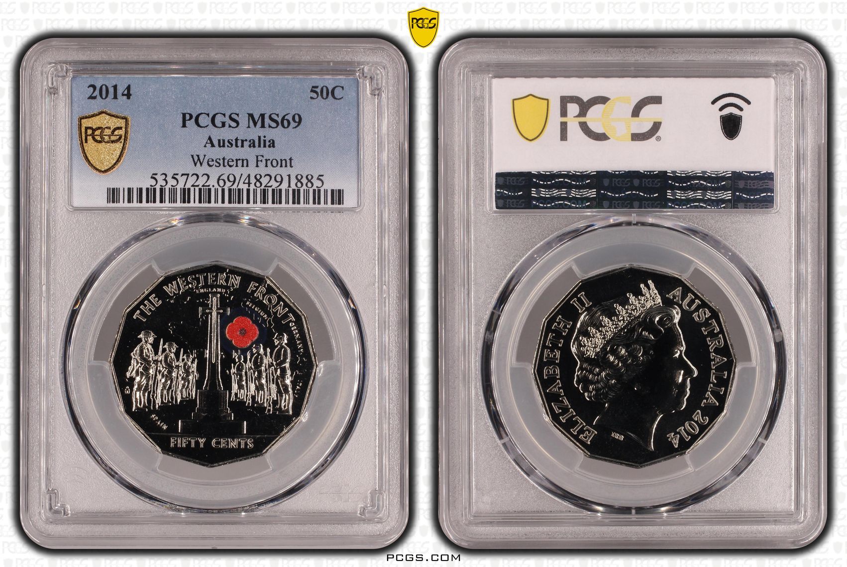 Western Front Colorized, Fifty Cent, 2014, PCGS MS69