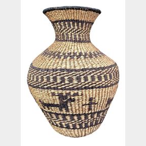 Vintage Apache Pictorial Basketry Olla