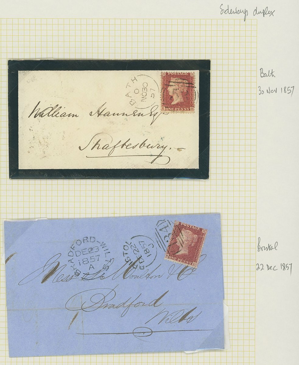 Great Britain Line Engraved Postmarks A collection on leaves of various ...