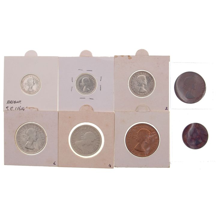 Elizabeth II, Halfpenny - Florin, 1957 - 1963,  aFDC - FDC