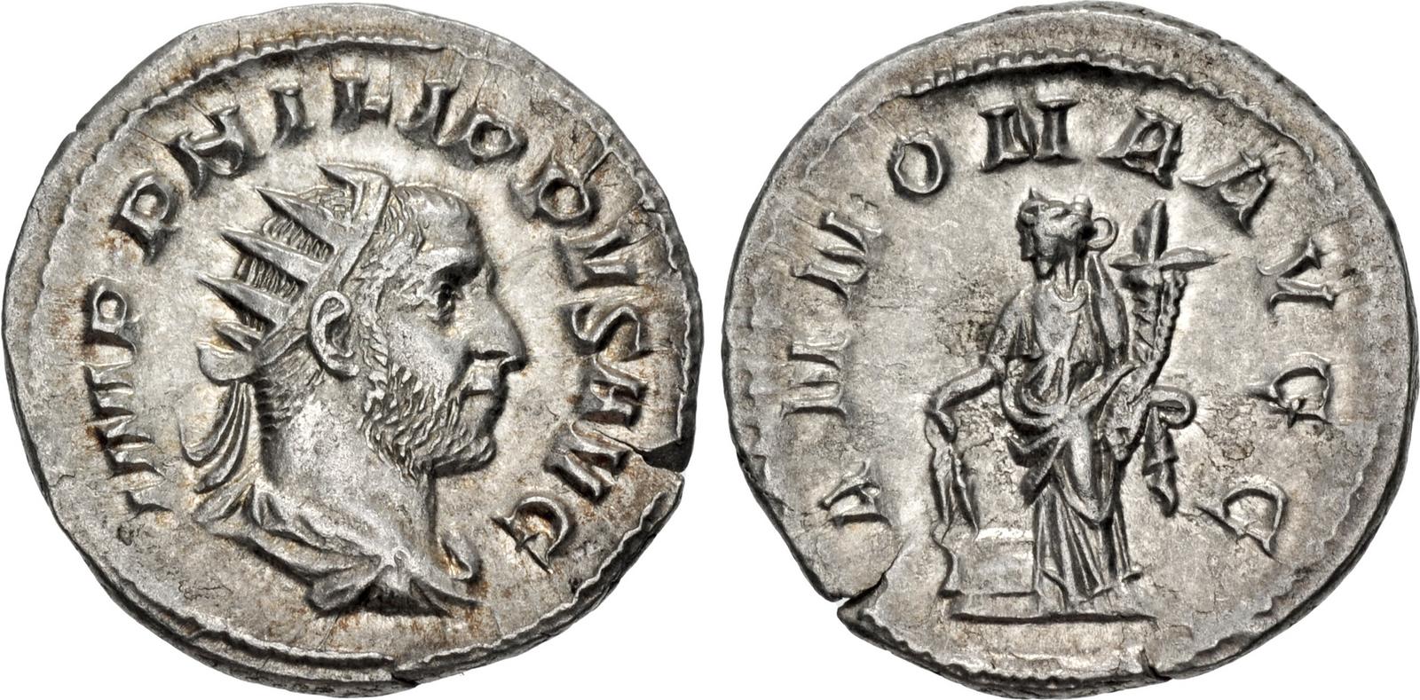 Philip I. AD 244-249. AR Antoninianus (21.5mm, 3.56 g, 12h). Rome mint ...