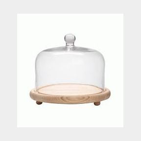 Stylish PLASTIC Cake Dome with Wooden Base - Glass Cake Dome -Bar 9902183858908- 51745/23046 SN B2 (S2)