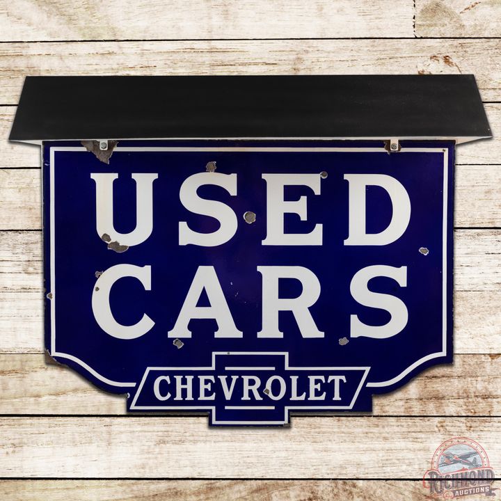Rare 40" Chevrolet Used Cars DSP Lighted Hood Sign - 7.5