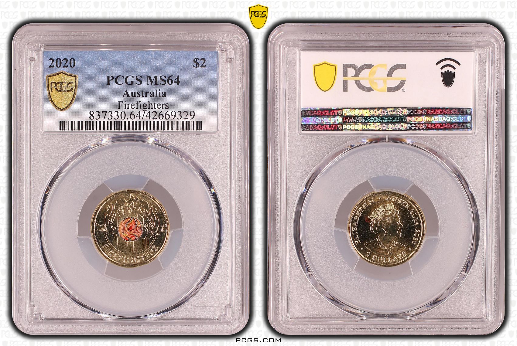 Elizabeth II, Firefighters, Two Dollar, 2020, PCGS MS64