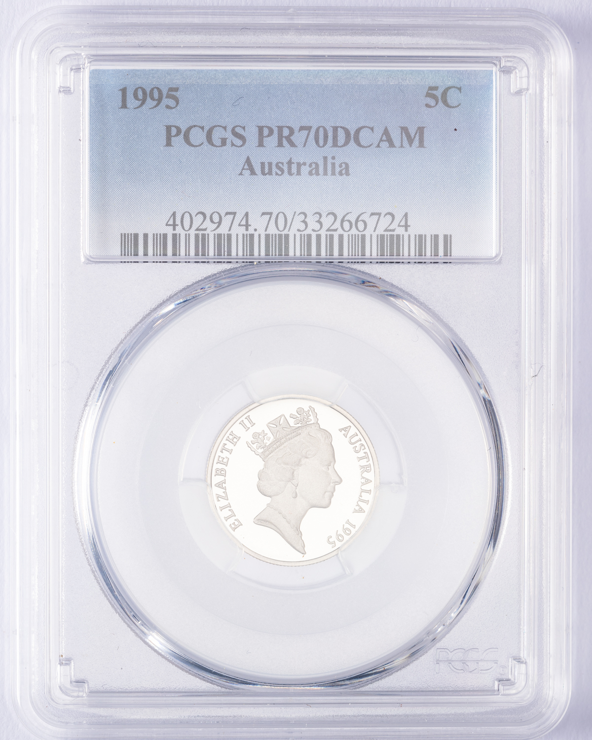 Elizabeth II, Five Cent, 1995, PCGS PR70DCAM