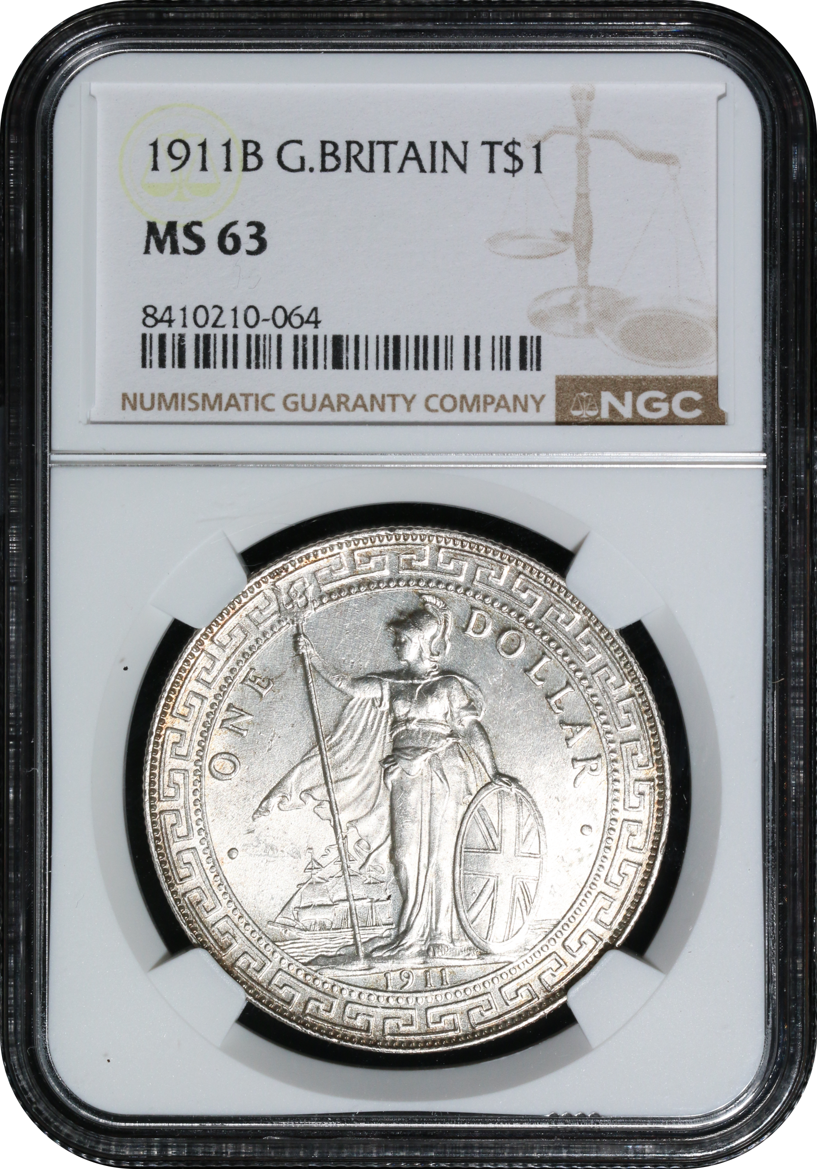 Great Britain 1911B Trade Dollar NGC MS63 | Monetarium Singapore 