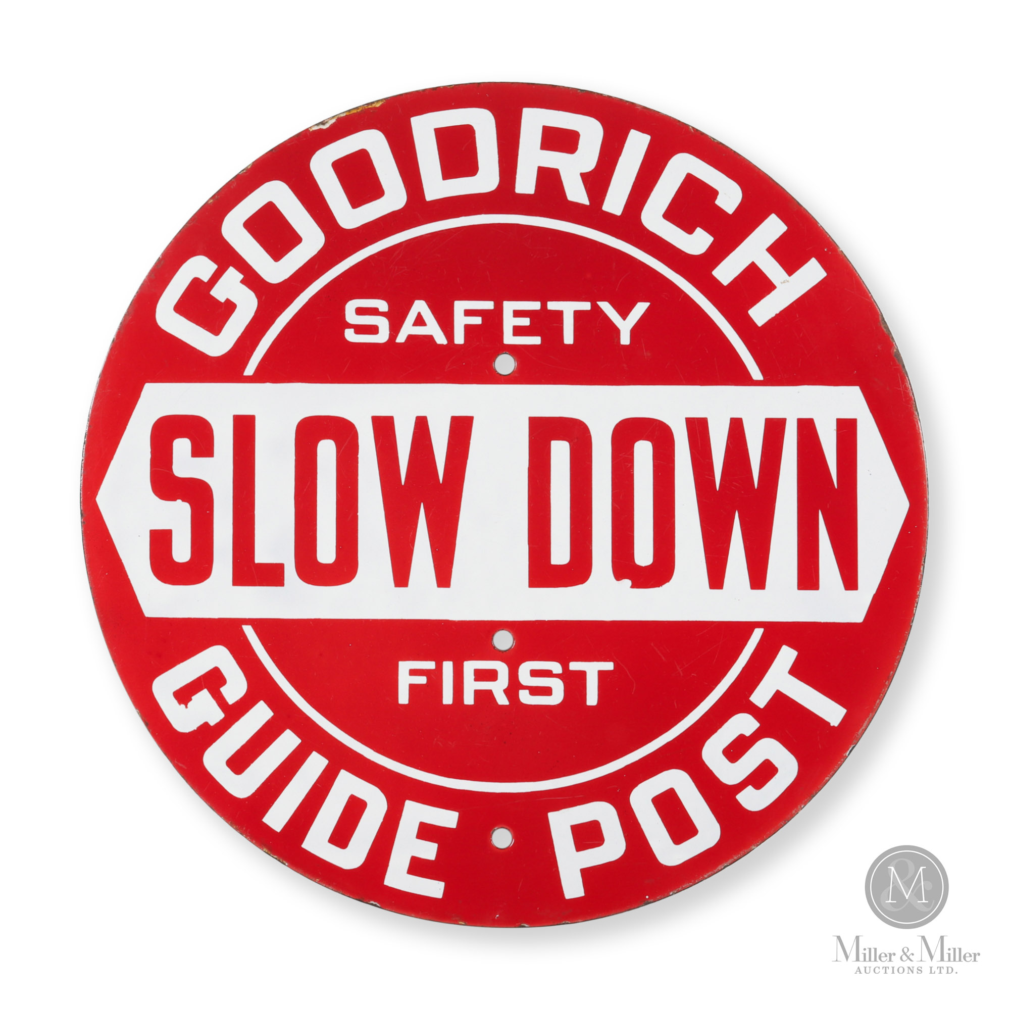 Goodrich Tires Safety Guide Post Sign | Miller & Miller Auctions Ltd