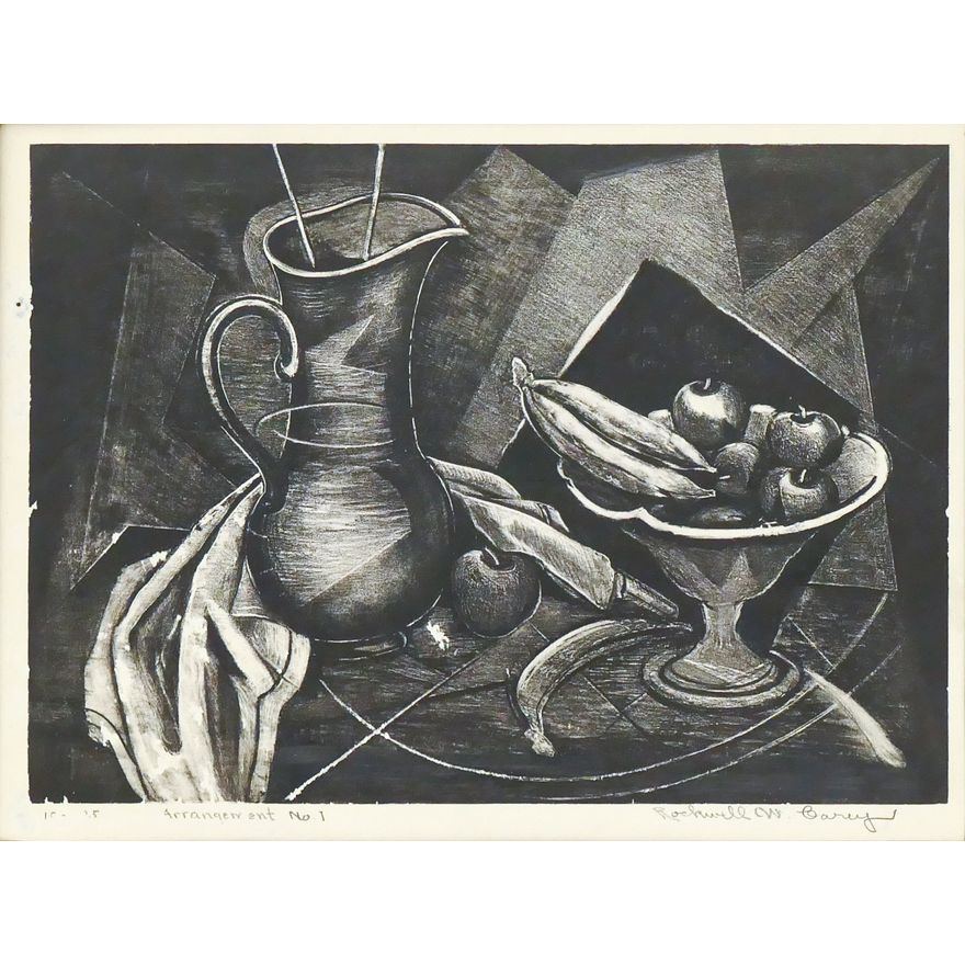 Rockwell Carey ''Arrangement No.1'' (Still Life) Signed Lithograph Matted 16''x20''