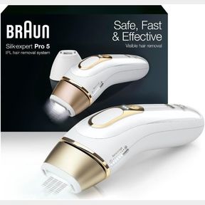 BRAUN IPL LONG-LASTING HAIR REMOVAL FOR WOMEN AND MEN, SILK EXPERT PRO 5 PL5137 WITH VENUS SWIRL RAZOR, LONG-LASTING REDUCTION IN