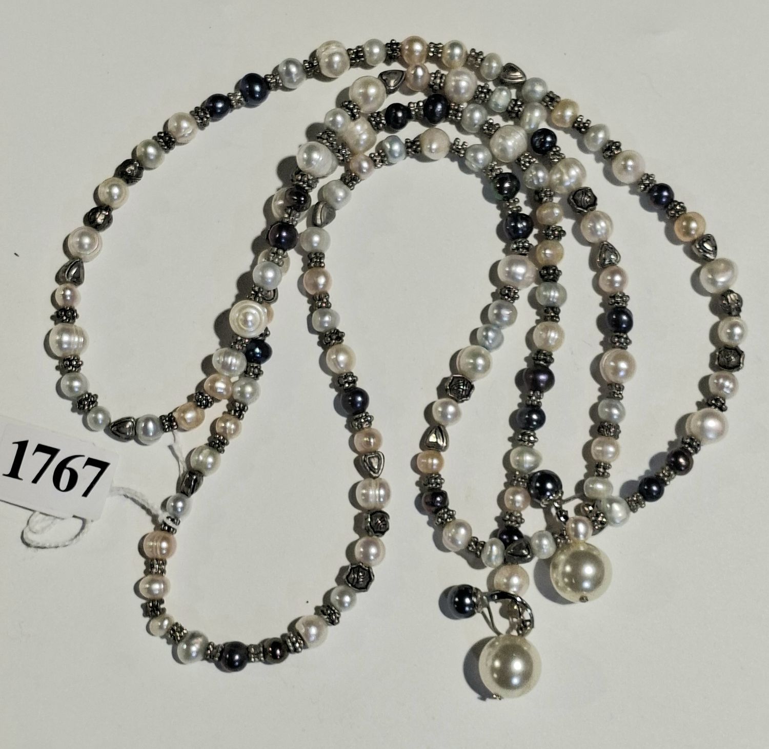 Pearl Necklace And Earrings