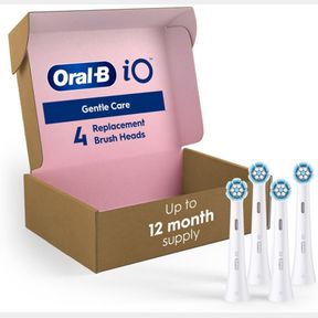 ORAL-B IO SERIES GENTLE CARE ELECTRIC TOOTHBRUSH REPLACEMENT BRUSH HEADS FOR AN ORAL-B ELECTRIC TOOTHBRUSH, 4 COUNT, WHITE