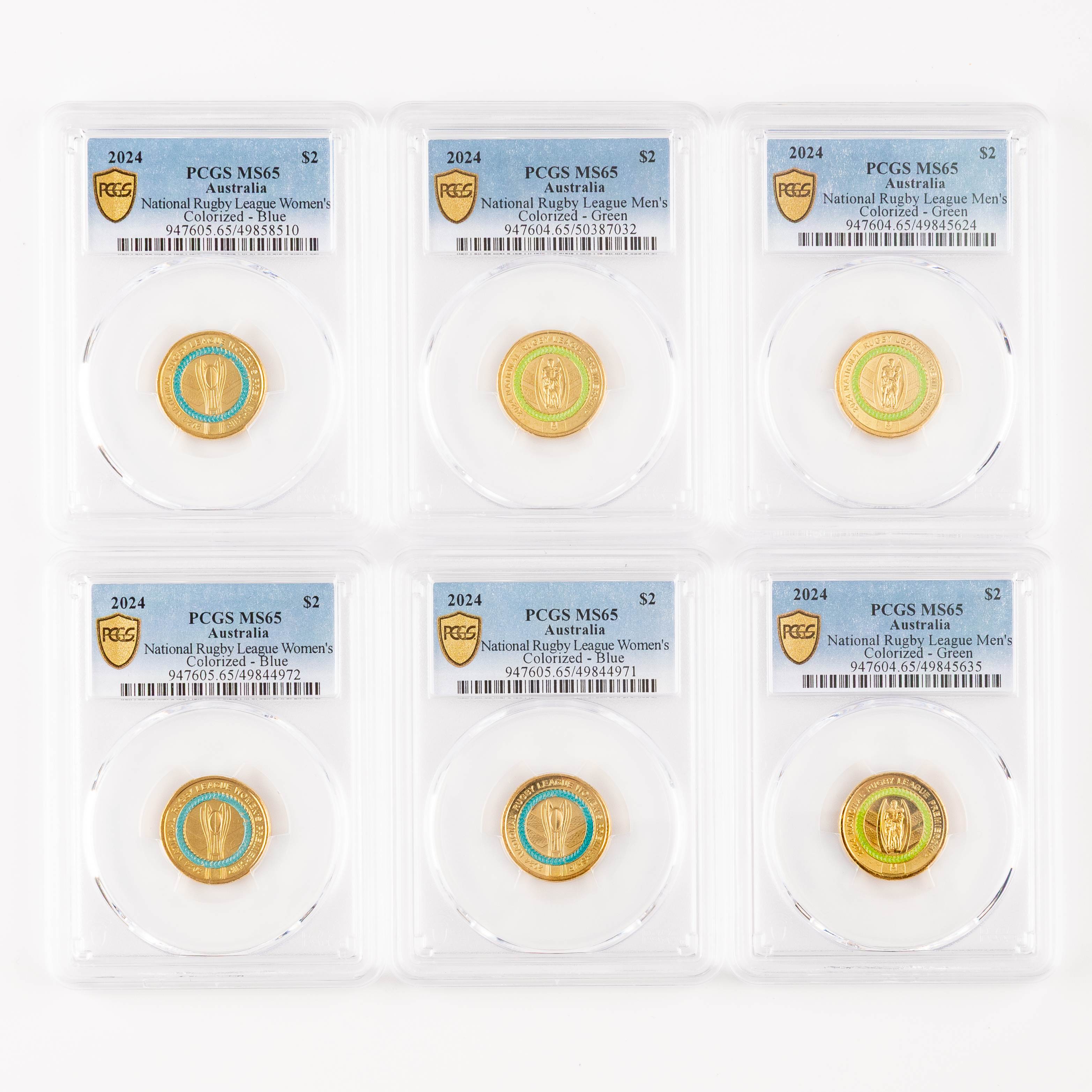 NRL Men's & Women's Premiership, Two Dollars, 2024, PCGS MS65