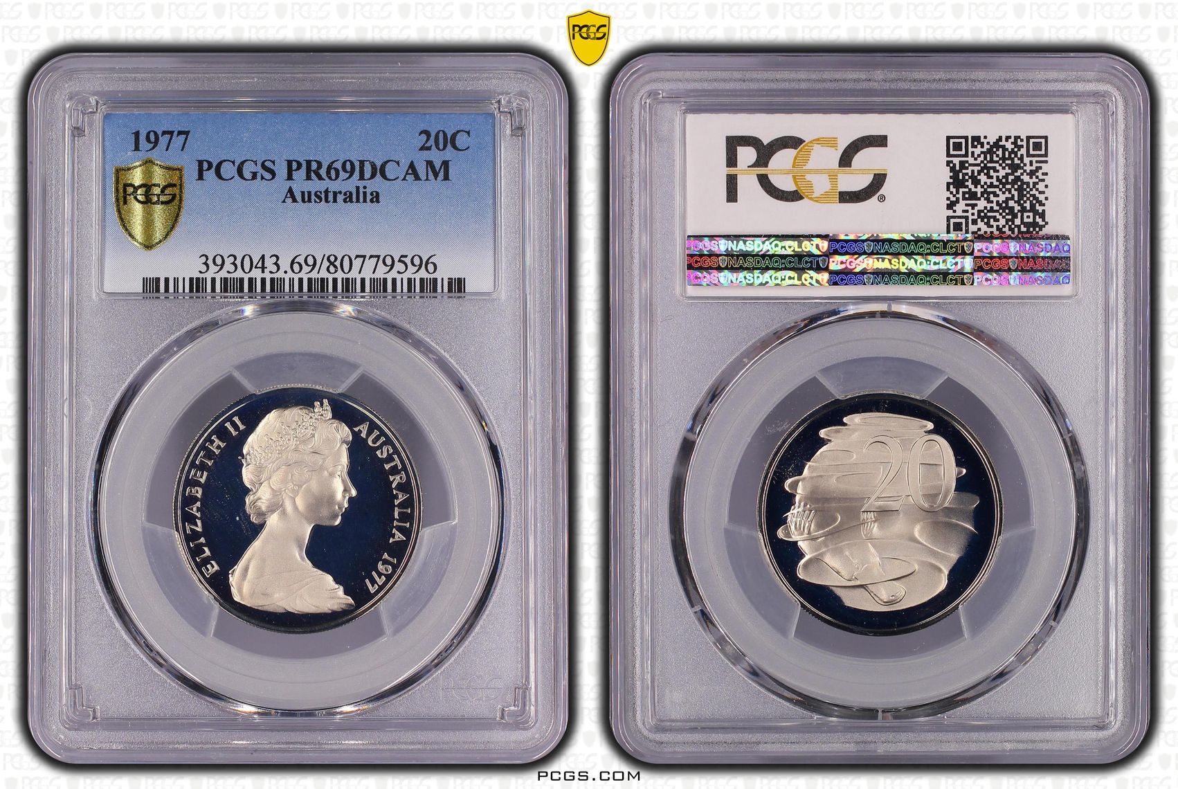 Elizabeth II, Twenty Cent, 1977, PCGS PR69DCAM
