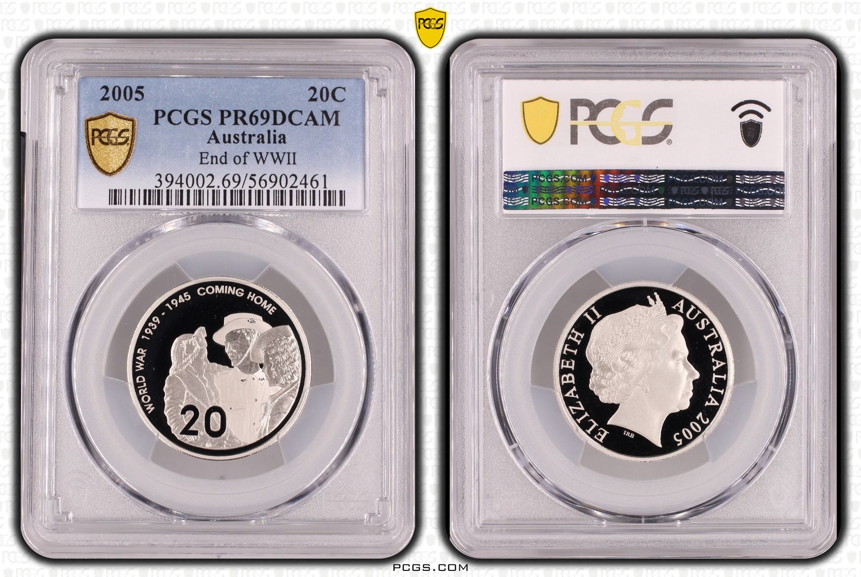 End of WWII, Twenty Cent, 2005, PCGS PR69DCAM