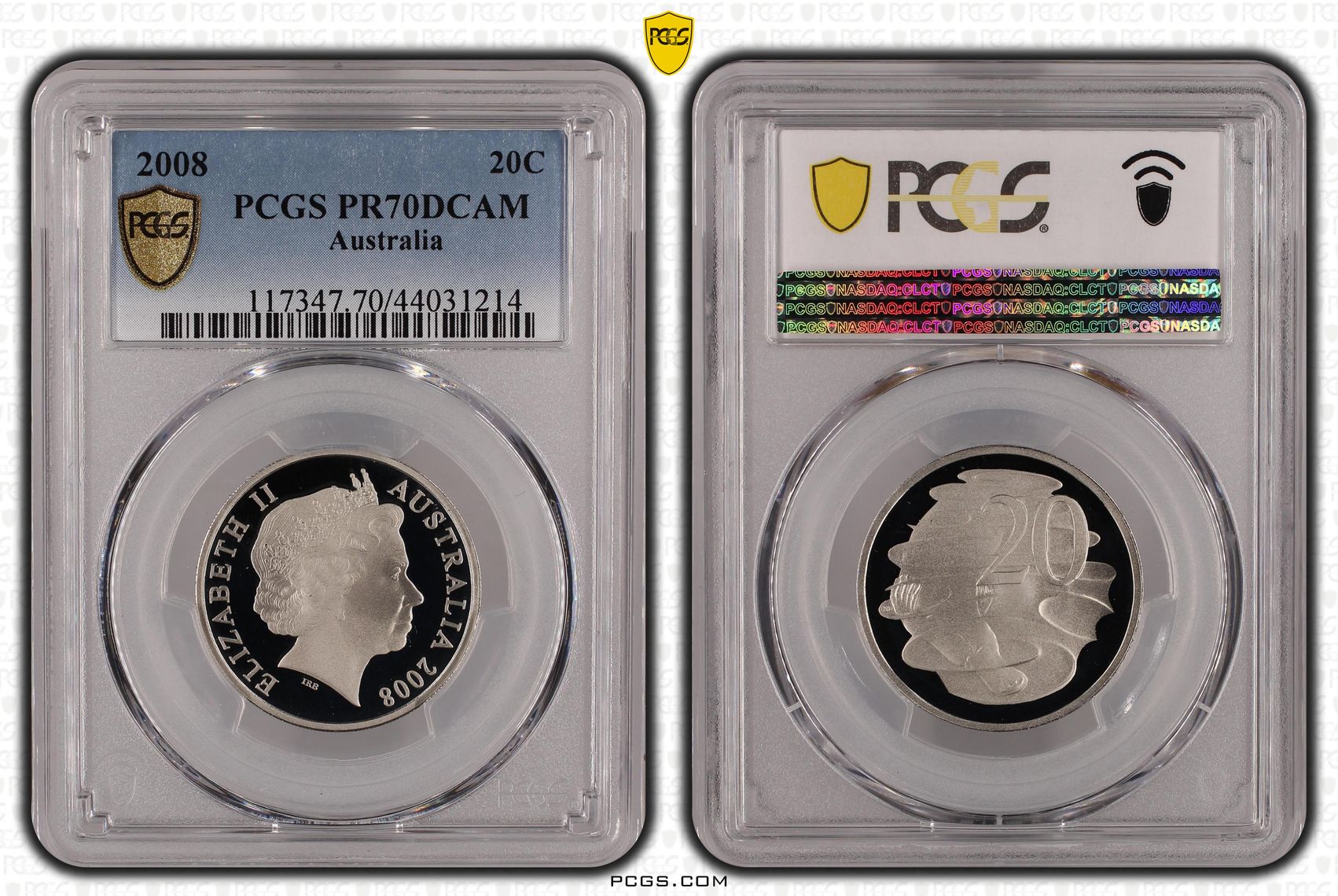 2008 Australian Twenty Cent, 20c Proof PCGS - PR70DCAM POP 39/0 -214