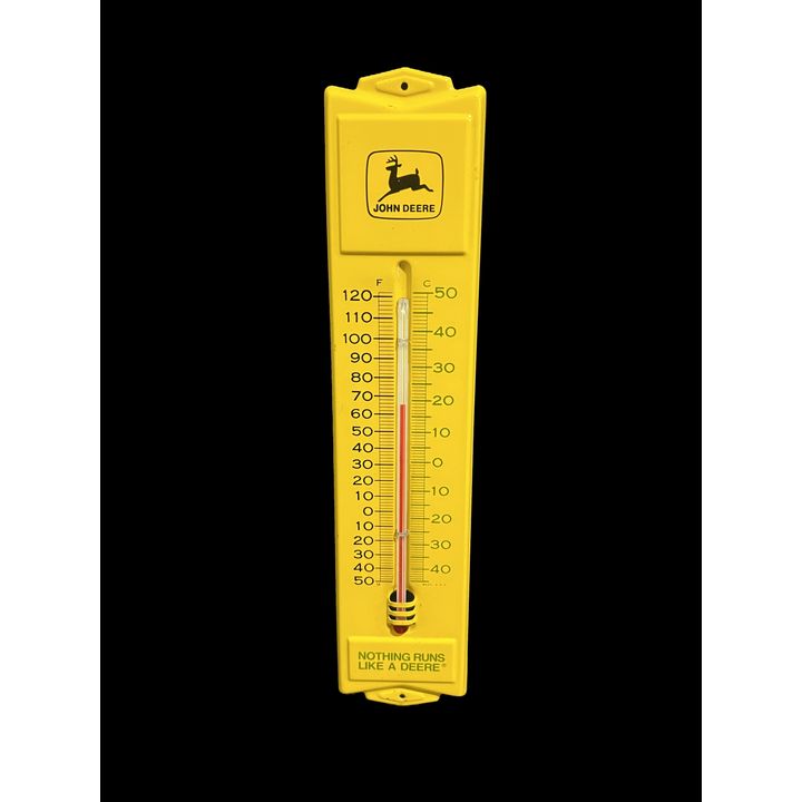 John Deere Tin Metal Thermometer