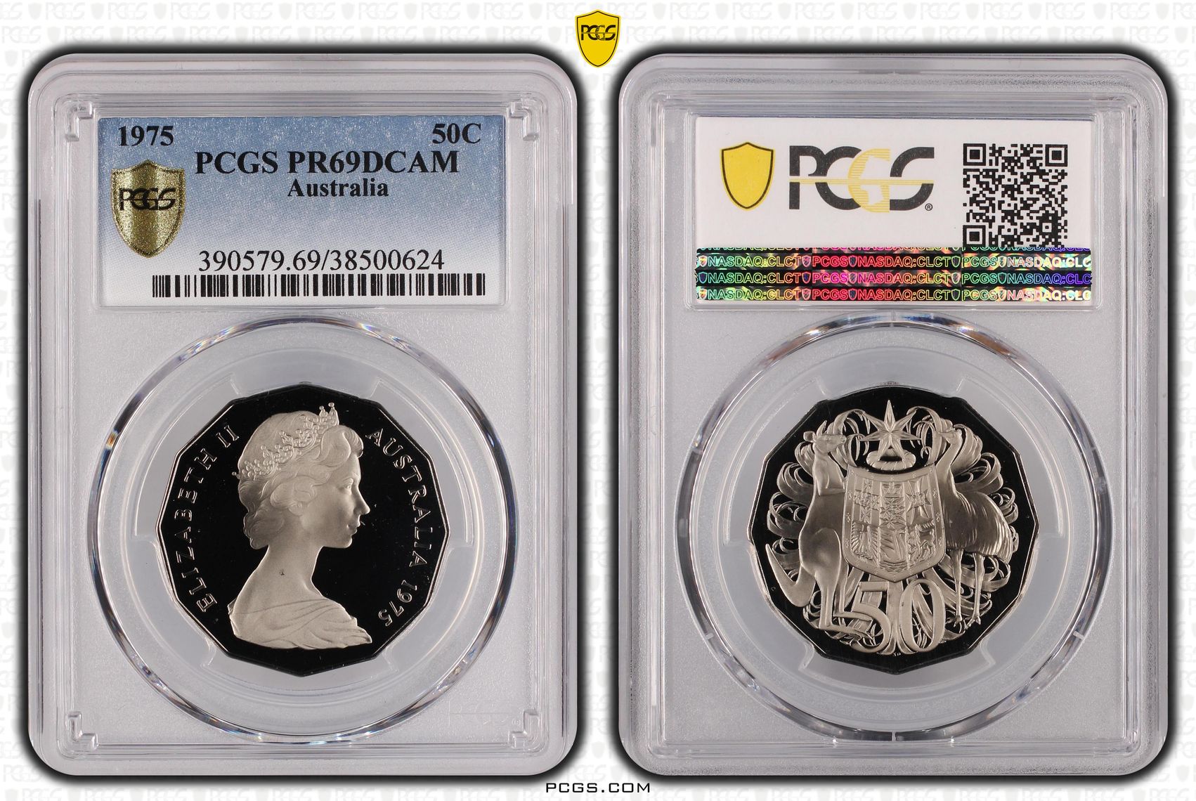 257 · 1975 Australia Fifty Cent, 50c PCGS - PR69DCAM -624