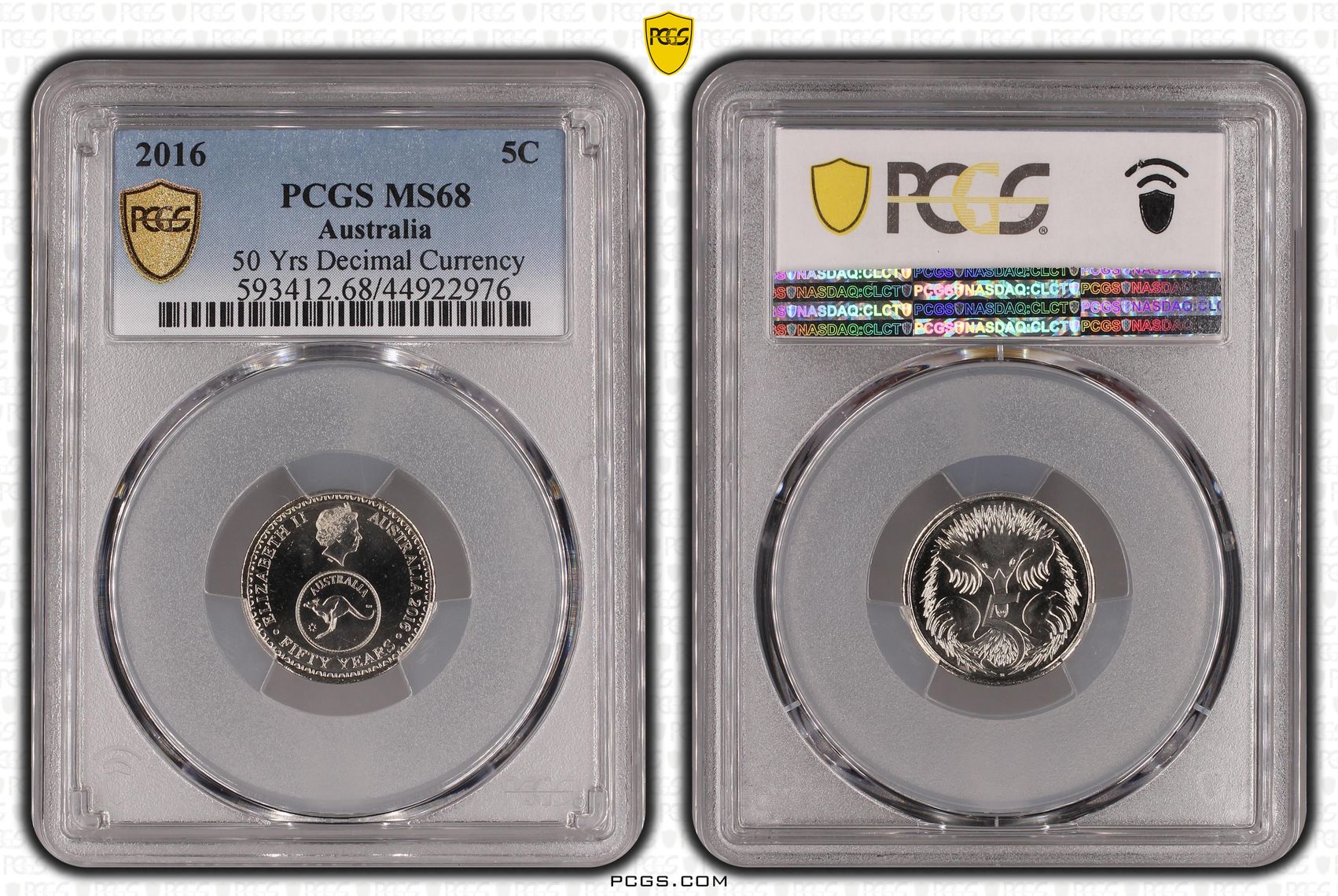 2016 Australia Five Cent, 5c 50 Yrs Decimal Currency PCGS - MS68 -976