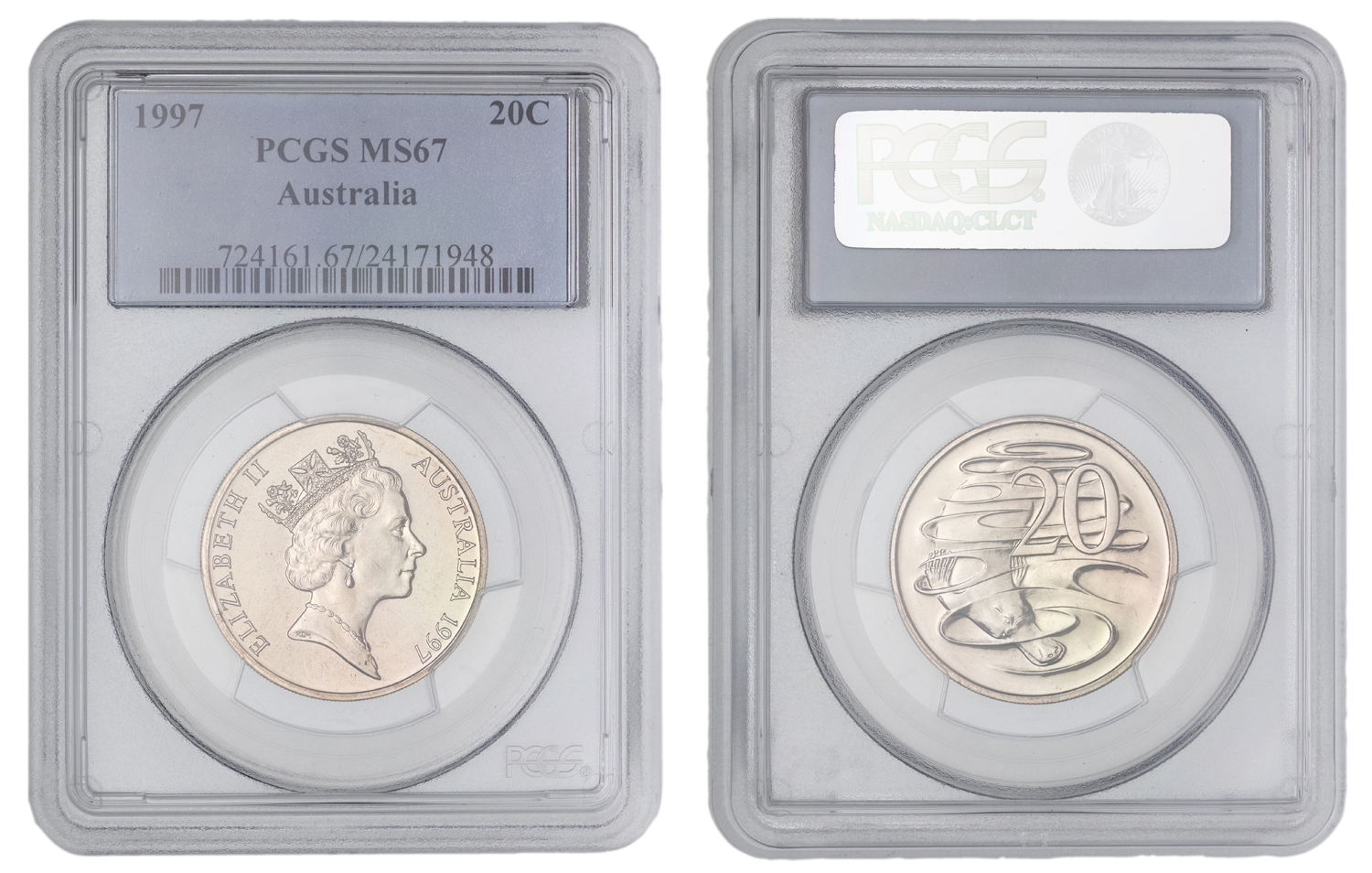 Elizabeth II, Twenty Cent, 1997, PCGS MS67