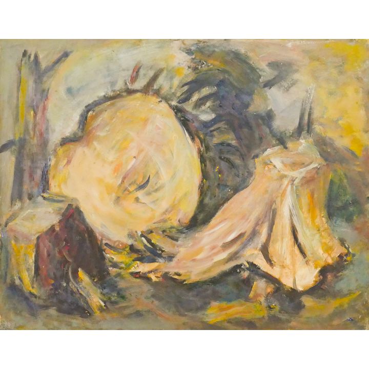 Arthur or Albert Runquist ''Old Growth Stump'' Oil on Paper 17''x21''