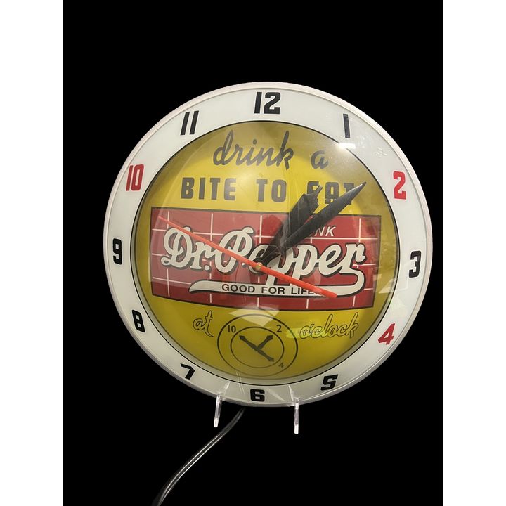 Dr. Pepper Drink A Bite To Eat Double Bubble Soda Clock