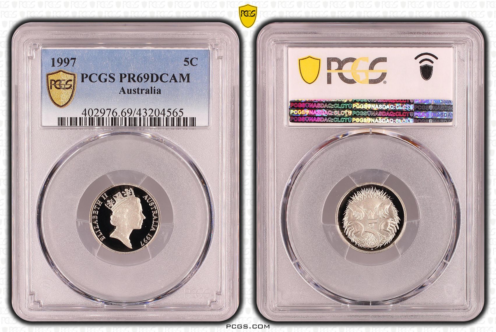 Elizabeth II, Five Cent, 1997, PCGS PR69DCAM