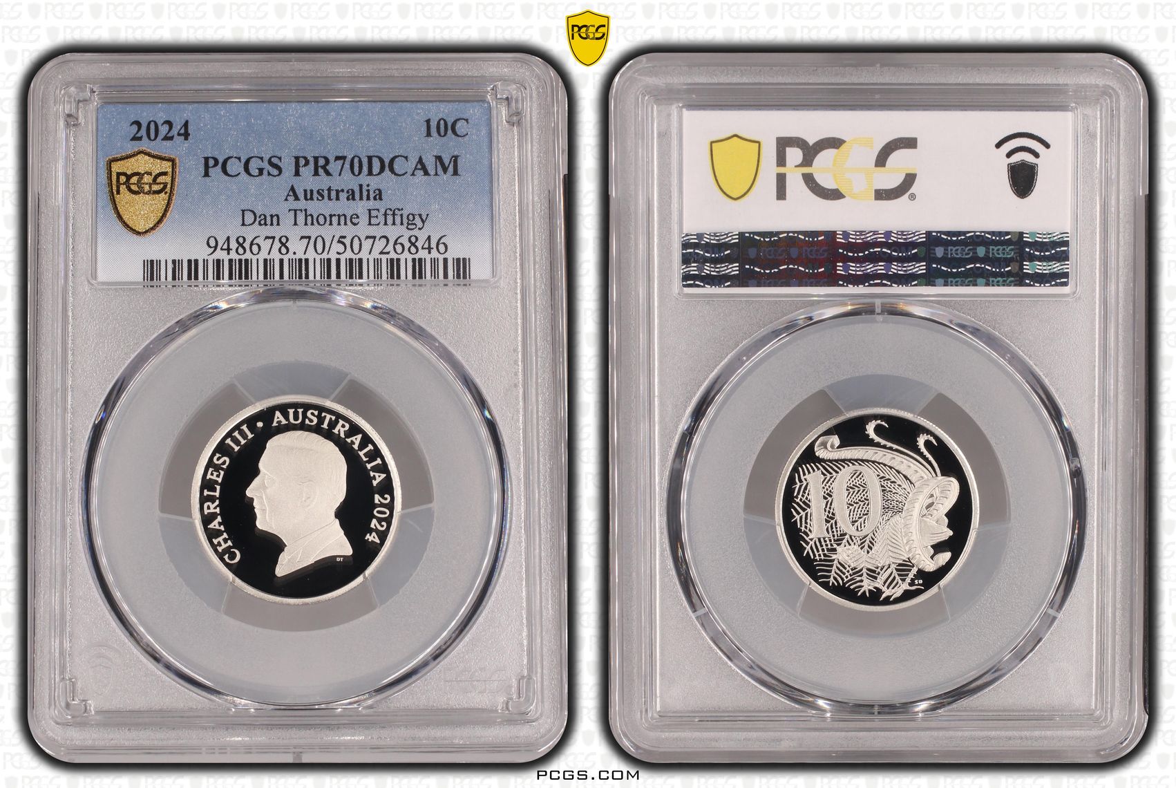 Dan Thorne Effigy, Ten Cent, 2024, PCGS PR70DCAM