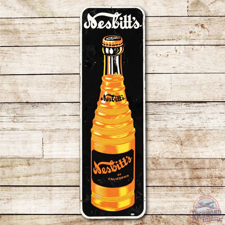 1955 Nesbitt's of California w/ Bottle Logo Metal Sign TAC 7.5
