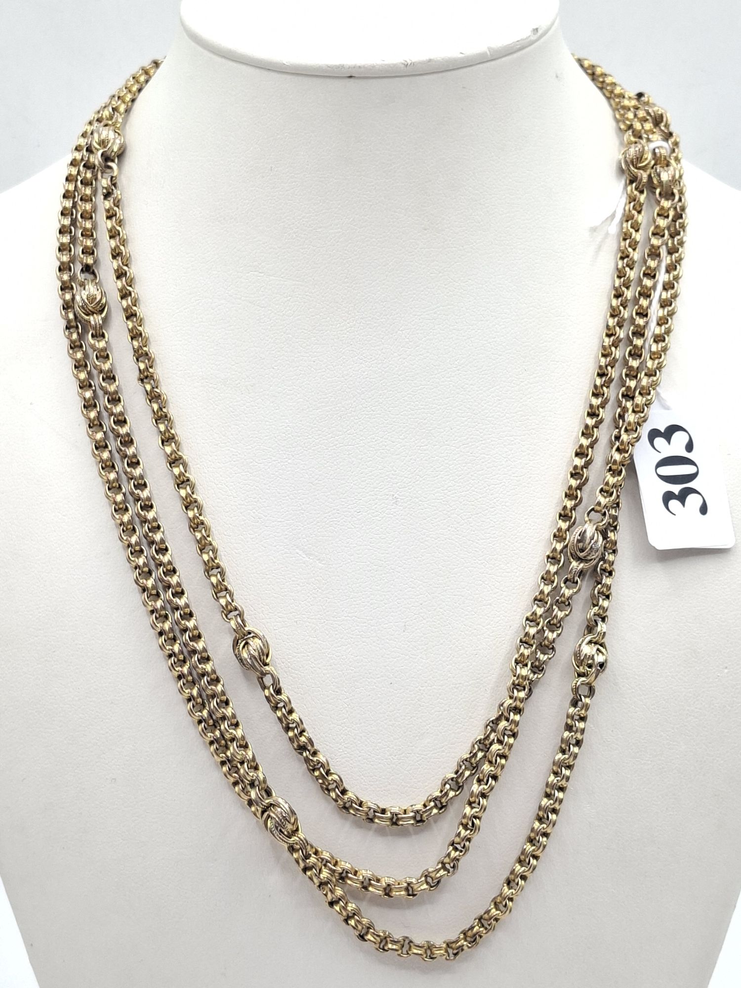303 · 9CT VICTORIAN ALBERTINA WATCH CHAIN