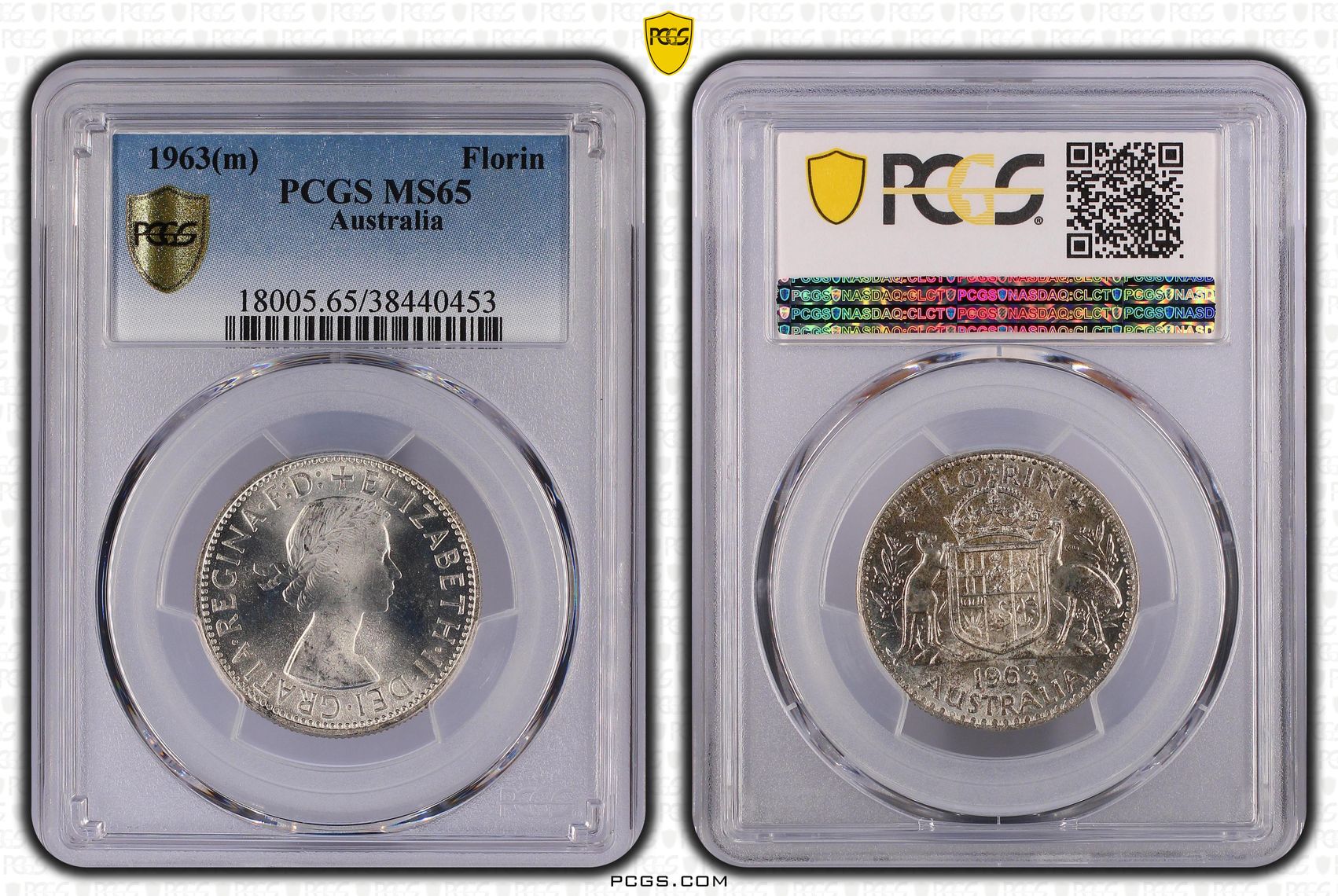 Elizabeth II, Florin, 1963(m), PCGS MS65