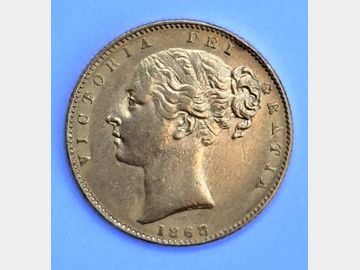 1868 VICTORIA #DIE 30 SHIELD GOLD SOVEREIGN