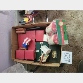 Large box of Christmas and other salt and pepper shakers