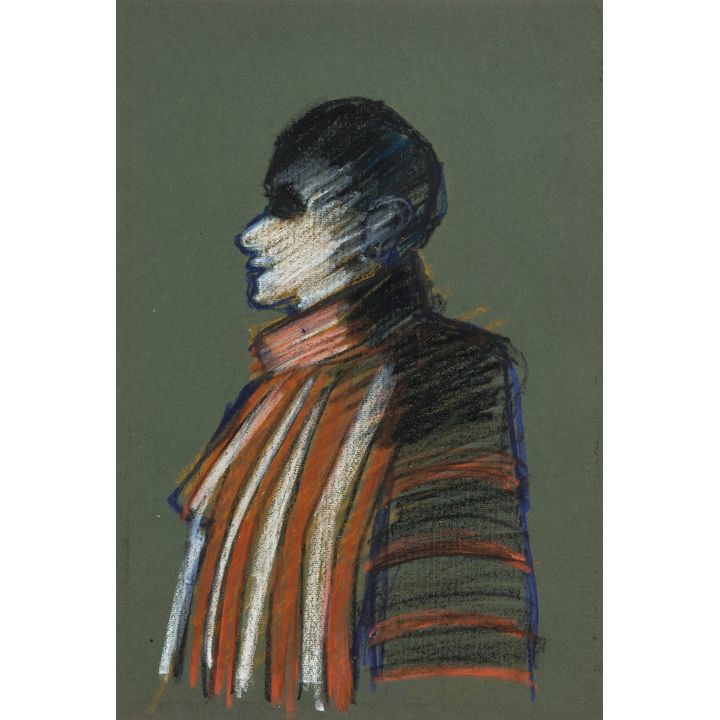 Andrzej Konwerski | Portret meżczyzny, z cyklu Błazny Polskie, ok. 1991 r.