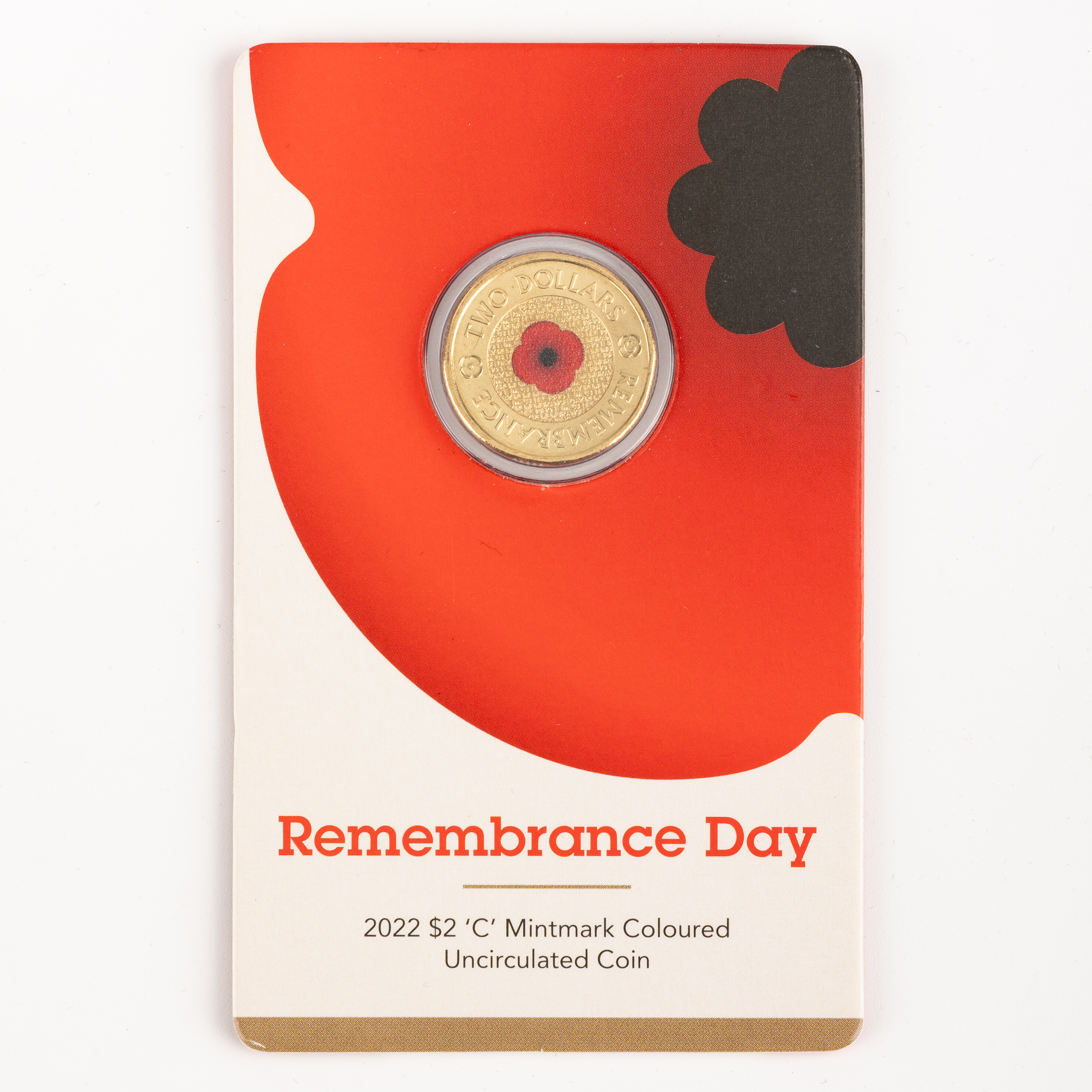 Elizabeth II, RAM - Remembrance Day Red Poppy, Two Dollars, 2022, UNC