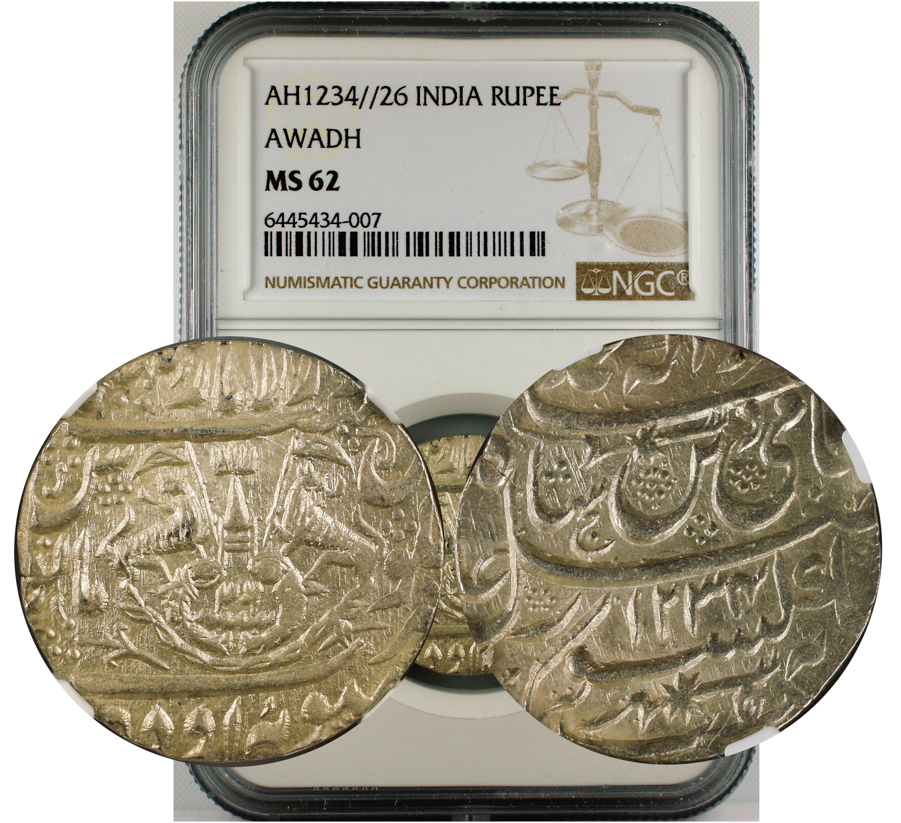 AH 1234//26INDIA RUPEE AWADH MS 62