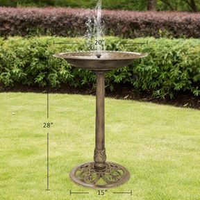 ***POLYRESIN ANTIQUE OUTDOOR COPPER BIRD BATH G40086 ***