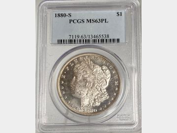 1880 USA 'San Francisco Mint' Morgan Silver Dollar PCGS MS63PL