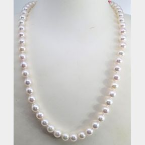 WHITISH PINK PEARL NECKLACE 56 PEAELS - YELLOW GOLD CLASP - 46CM - 51543/98