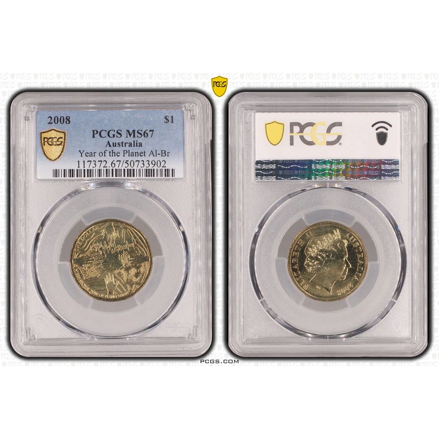 Year of the Planet Al-Bronze, One Dollar, 2008, PCGS MS67