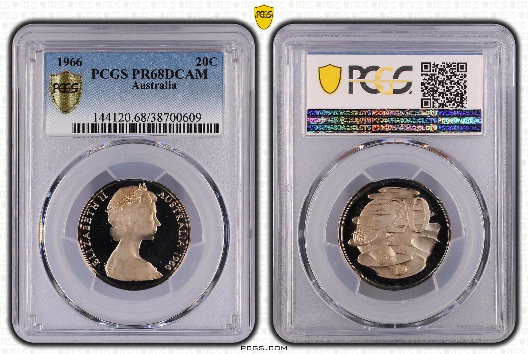 Twenty Cent, 1966, PCGS PR68DCAM