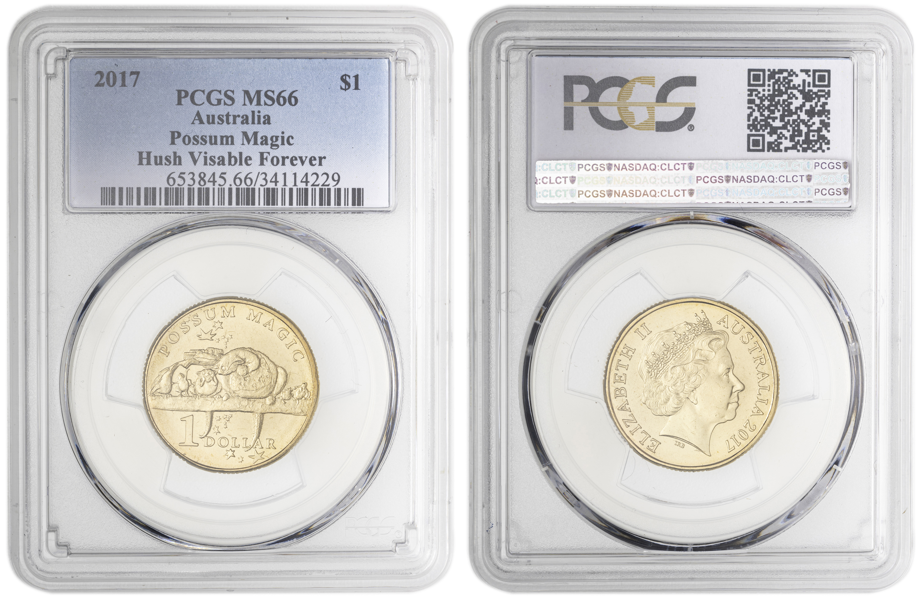 Possum Magic - Hush Visible Forever , One Dollar, 2017, PCGS MS66
