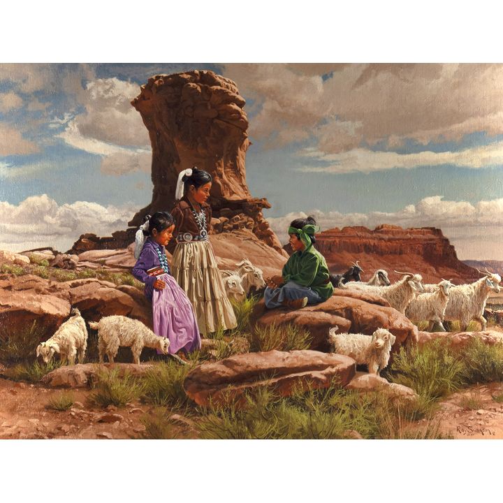 Ray Swanson (1937-2004), Stopping to Visit, 1988
