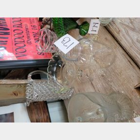 Heavy Crystal pitcher, footed bowl and canning jar