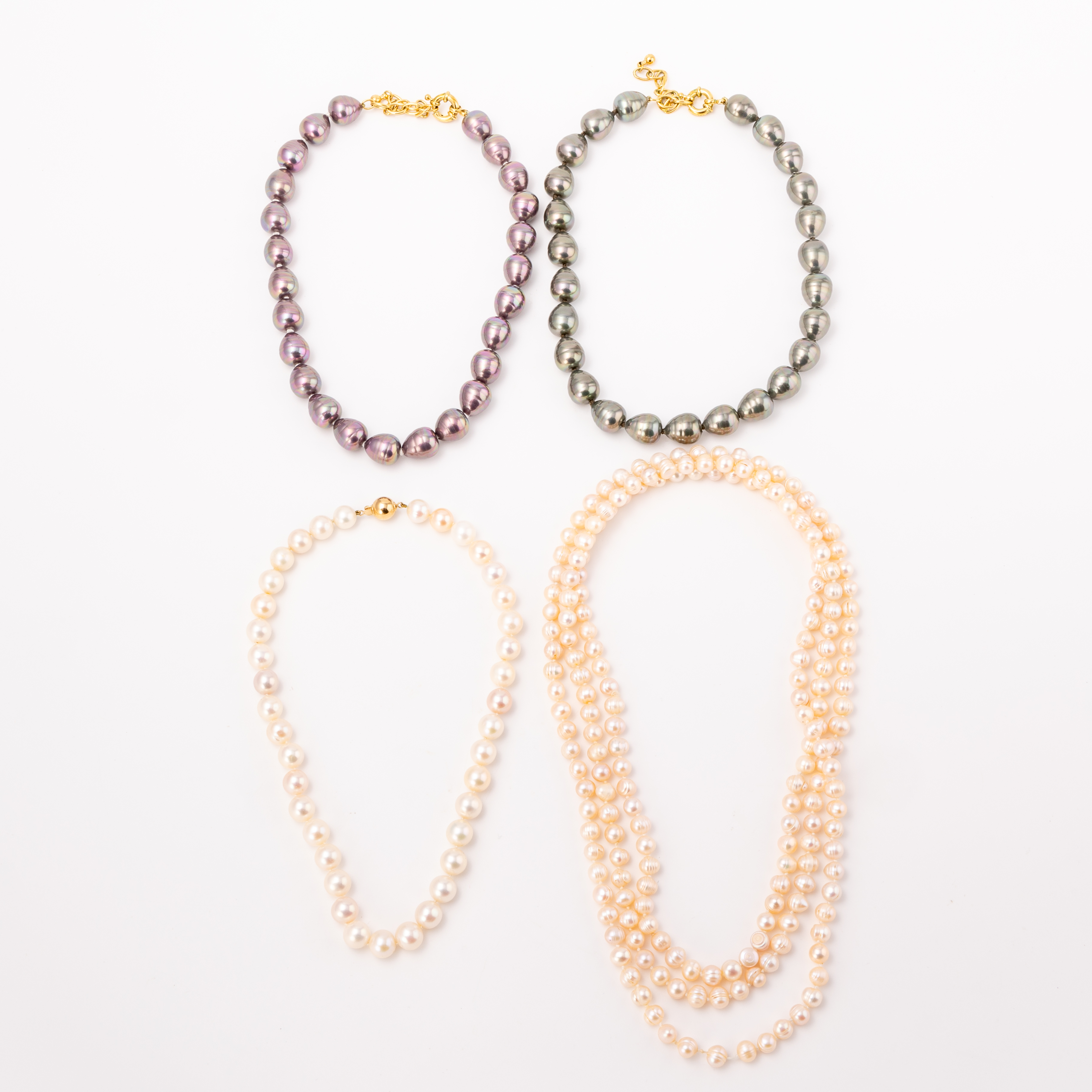 Four Pearl Necklaces