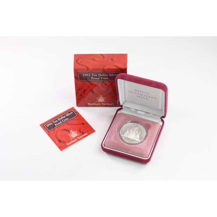 1992 RAM $10 Silver Proof Coin - Northern Territory - Box & COA