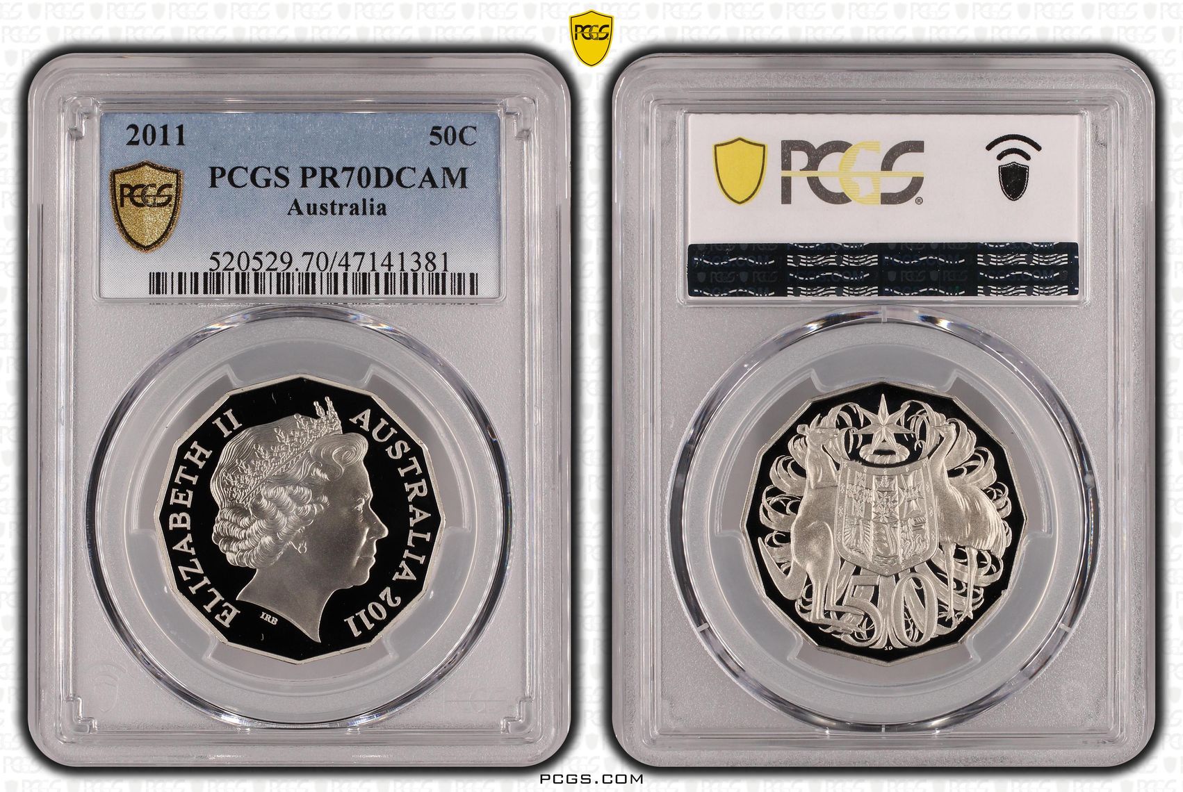 Elizabeth II, Fifty Cent, 2011, PCGS PR70DCAM