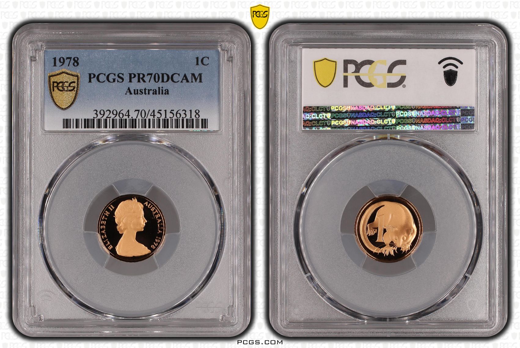 Elizabeth II, One Cent, 1978, PCGS PR 70DCAM