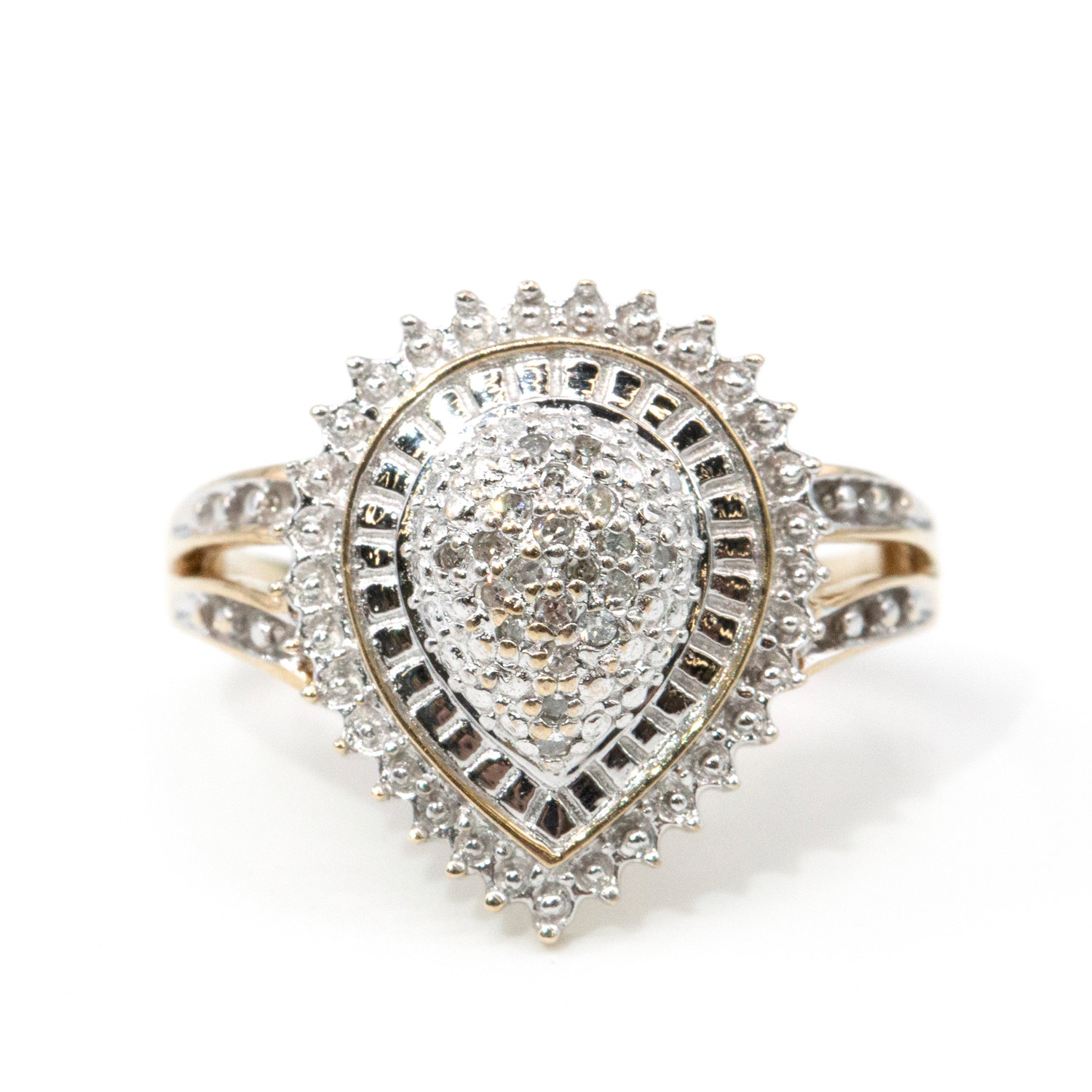 Diamond Cluster 9ct Gold Ring