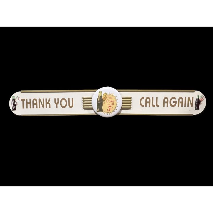 Reproduction Kay Coca Cola Coke Sprite Boy Thank You Call Again Sign